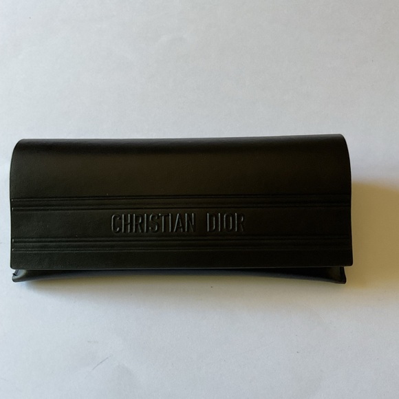 CHRISTIAN DIOR BLACK SUNGLASSES CASE WITH CLEANING CLOTH BLACK NEW - Picture 5 of 14